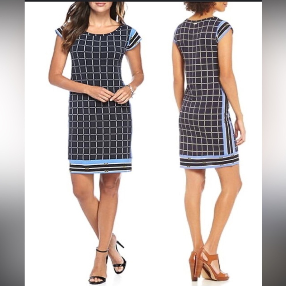 Michael Kors Blue Sheath Midi Dress for Work